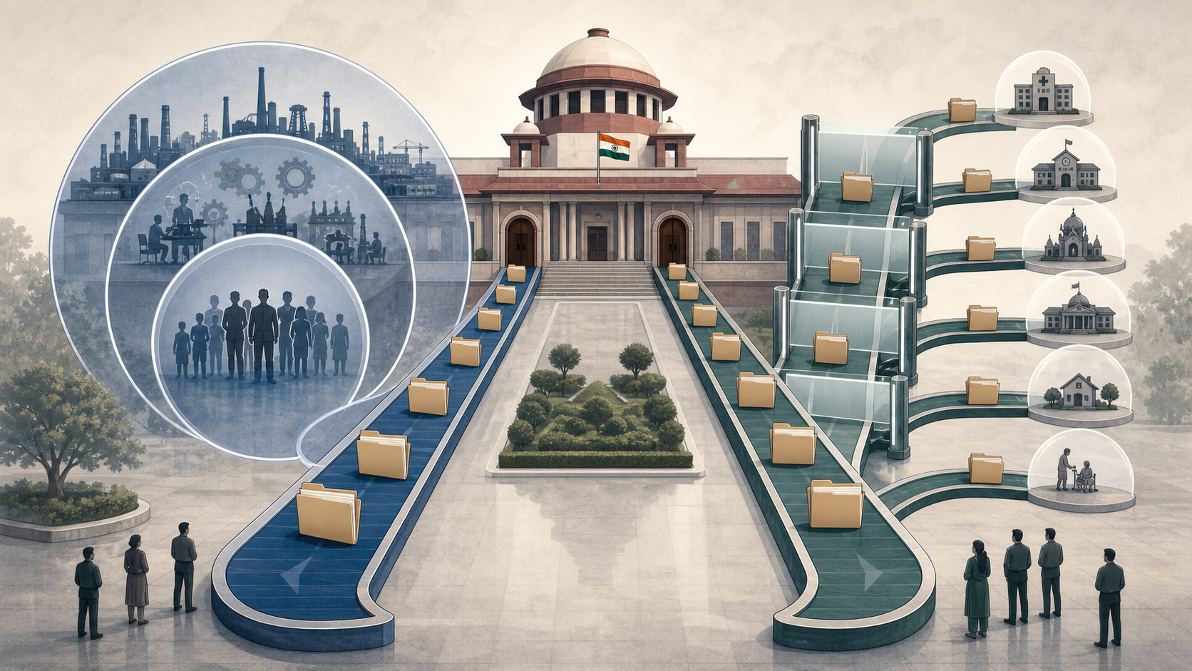 Two legal pathways for Indian workers, one marked by an old broad test and another by a new statute with explicit exclusions